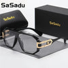 SaSAdu Fashion Glasses, European and American Style, with Zipper Case + Cleaning Cloth, Unisex, Anti-Dust Metal Frame, Retro Steampunk Design