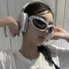 Inspired Hedgehog Glasses with Spiky Wings - White Frame & Black Lenses