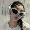 Inspired Hedgehog Glasses with Spiky Wings - White Frame & Black Lenses