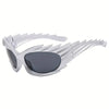 Inspired Hedgehog Glasses with Spiky Wings - White Frame & Black Lenses