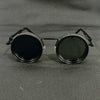Vintage Leica-Style Rotating Fashion Glasses - Adjustable Brightness Steampunk-Inspired Alloy Frame, Black & Gray Gradient Lenses