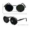 Vintage Leica-Style Rotating Fashion Glasses - Adjustable Brightness Steampunk-Inspired Alloy Frame, Black & Gray Gradient Lenses
